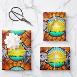 Happy Sunshine Donkey Geschenkpapier Set