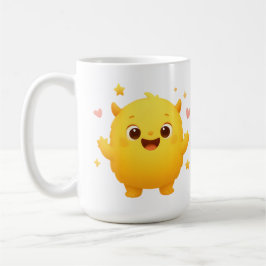 Happy Sunshine Monster Kids Mug — Cheerful Yellow Kaffeetasse