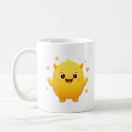 Happy Sunshine Monster Kids Mug — Cheerful Yellow Kaffeetasse