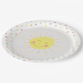 Happy Sunshine Punkt Party Paper Plate Pappteller (Schrägansicht)
