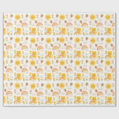 "Happy Sunshine & Rainbow Friends – Cute Kids Room Geschenkpapier (Flach)