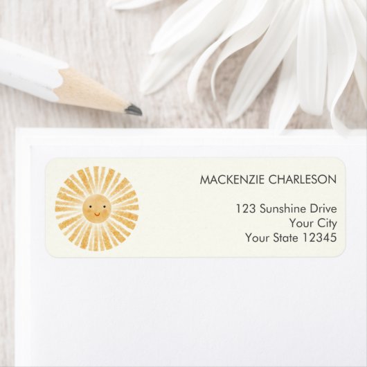 Happy Sunshine Return Address Label (Insitu)
