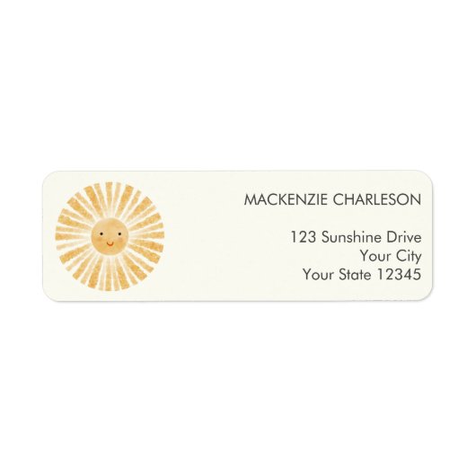 Happy Sunshine Return Address Label (Vorne)