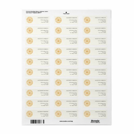 Happy Sunshine Return Address Label (Vorne)