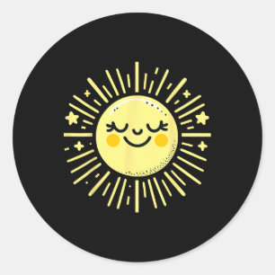 Happy Sunshine Summer Vacacation Sun Runder Aufkleber