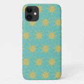 Happy Sunshine Suns Pattern aquamarin Case-Mate iPhone Hülle (Rückseite)