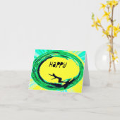 Happy Surfer Geburtstag Karte (Gelbe Blume)