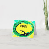 Happy Surfer Geburtstag Karte (Vorderseite)