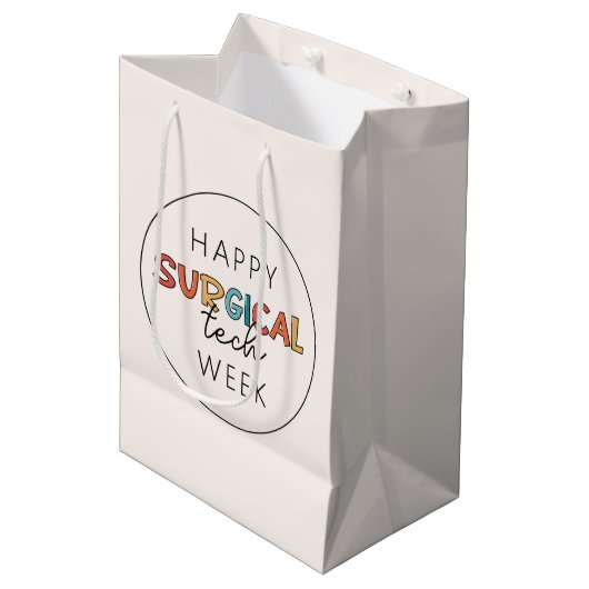 Happy Surgical Tech Week Mittlere Geschenktüte (Vorderseite Schrägansicht)