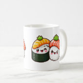 Happy Sushi - Fun Kawaii Art Kaffeetasse (VorderseiteRechts)