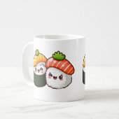 Happy Sushi - Fun Kawaii Art Kaffeetasse (Vorderseite Links)