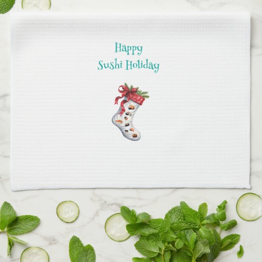 Happy Sushi Holiday Kitchen Handtücher (Gefaltet)