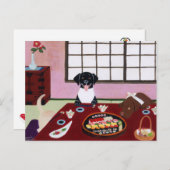Happy Sushi Party Labradors Postkarte (Vorne/Hinten)