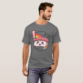 Happy Sushi Rainbow Retro Japan Style Otaku Vaporw T-Shirt (Vorne ganz)