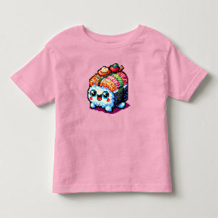 Happy Sushi Roll - Niedliche Pixel Art japanisches Kleinkind T-shirt