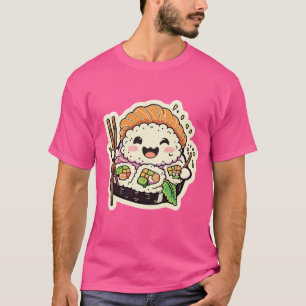 Happy Sushi Roll - Niedlicher und spielerischer Fe T-Shirt
