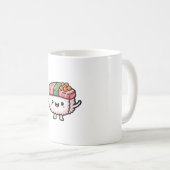 Happy Sushi Slice – Cute Kawaii Illustration Kaffeetasse (VorderseiteRechts)