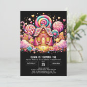 Happy Süßigkeiten Candyland Digital Geburtstag Einladung (Stehend Vorderseite)