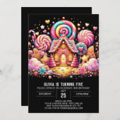 Happy Süßigkeiten Candyland Digital Geburtstag Einladung (Vorne/Hinten)