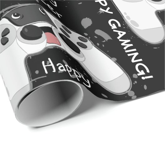 Happy & Sweaty Game Controller Personalisiert Geschenkpapier (Rolleneckpunkt)