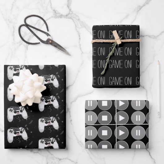 Happy & Sweaty Video Game Controller Geschenkpapier Set (Vorderseite)