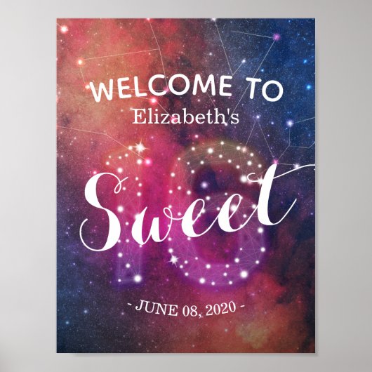 Happy Sweet 16 Birthday Welcome Star Constellation Poster (Vorne)