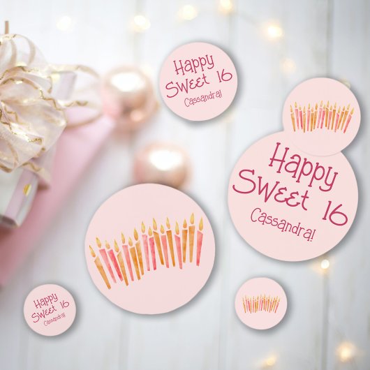Happy Sweet 16 Candles Table Confetti Konfetti