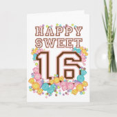 Happy Sweet 16 Candy Land Birthday Card Karte (Vorderseite)