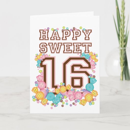 Happy Sweet 16 Candy Land Birthday Card Karte (Vorderseite)