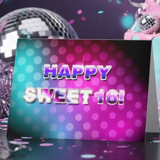 Happy Sweet 16 Colorful Card Karte