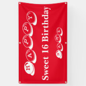Happy Sweet 16 Geburtstag Banner (Vertikal)