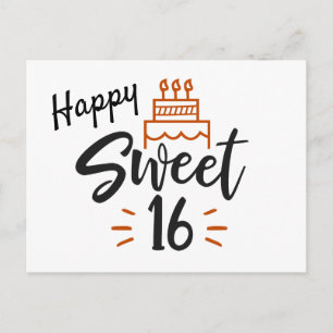 Happy Sweet 16 Geburtstag Postkarte