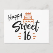 Happy Sweet 16 Geburtstag Postkarte (Vorderseite)