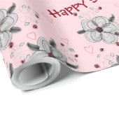 Happy Sweet 16 Pink Gift Wrap Geschenkpapier (Rolleneckpunkt)