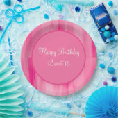 Happy Sweet 16 Pink Hübsche Personalisierte Teller (Party)