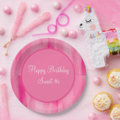Happy Sweet 16 Pink Hübsche Personalisierte Teller (Party)
