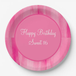 Happy Sweet 16 Pink Hübsche Personalisierte Teller