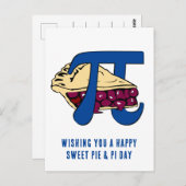 Happy Sweet Cherry Pie PI DAY Postkarte (Vorne/Hinten)