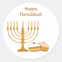 Happy Sweet Hanukkah Runder Aufkleber