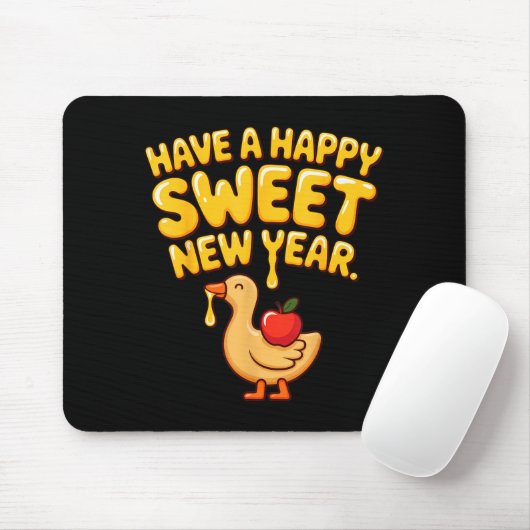 Happy Sweet New Year Goose Cookie Rosh Hashanah Mousepad (Mit Mouse)