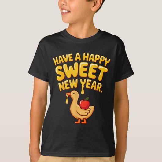 Happy Sweet New Year Goose Cookie Rosh Hashanah T-Shirt (Vorderseite)