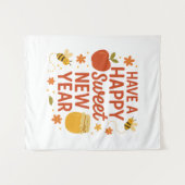 Happy Sweet New Year Wandteppich (Vorderseite (Horizontal))