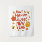Happy Sweet New Year Wandteppich (Vorderseite)