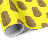 Happy Sweet Potato Bright Yellow Geschenkpapier (Rolleneckpunkt)