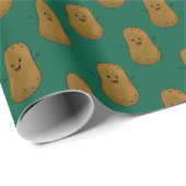 Happy Sweet Potato Hunter Green Geschenkpapier (Rolleneckpunkt)