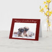 Happy Sweetest Day Mops Grußkarte Karte (Gelbe Blume)