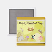 Happy Sweetest Day Teddy Bears Magnet (Vorderseite/Rückseite)