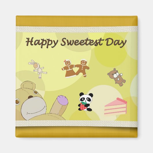 Happy Sweetest Day Teddy Bears Magnet (Vorne)