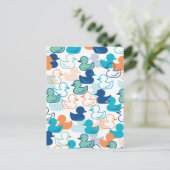 Happy Swimming a Paddling of Encks Muster III Postkarte (Stehend Vorderseite)