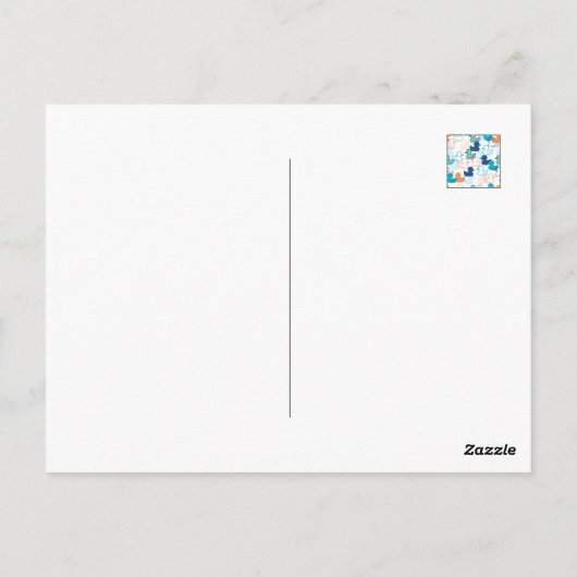 Happy Swimming a Paddling of Encks Muster III Postkarte (Rückseite)